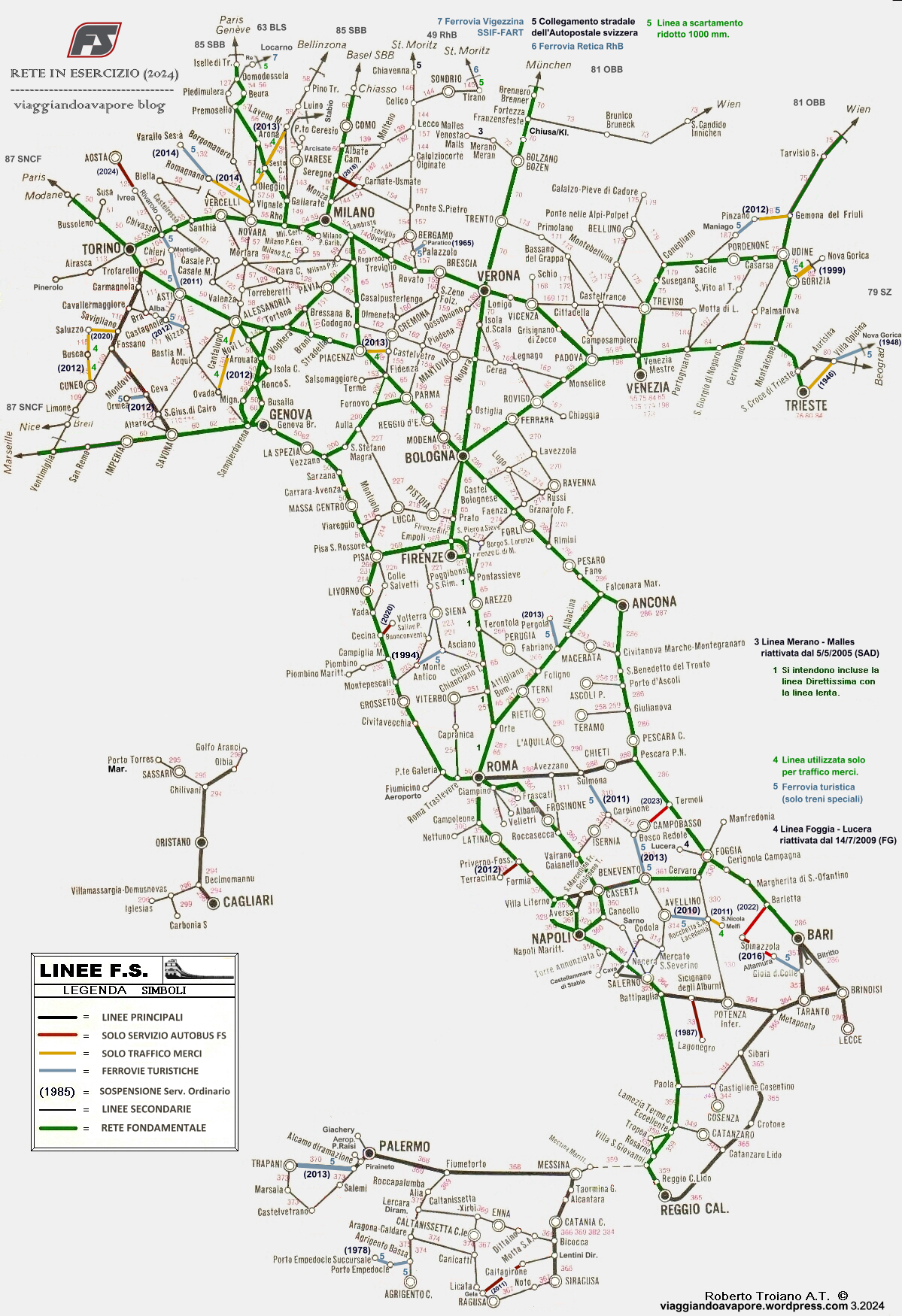 Italy map trains